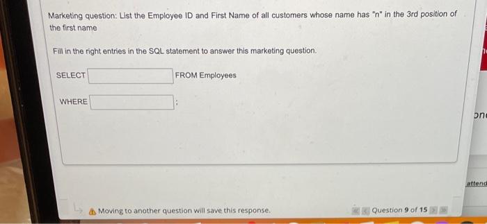 SOS Marketing question: List the Employee ID and