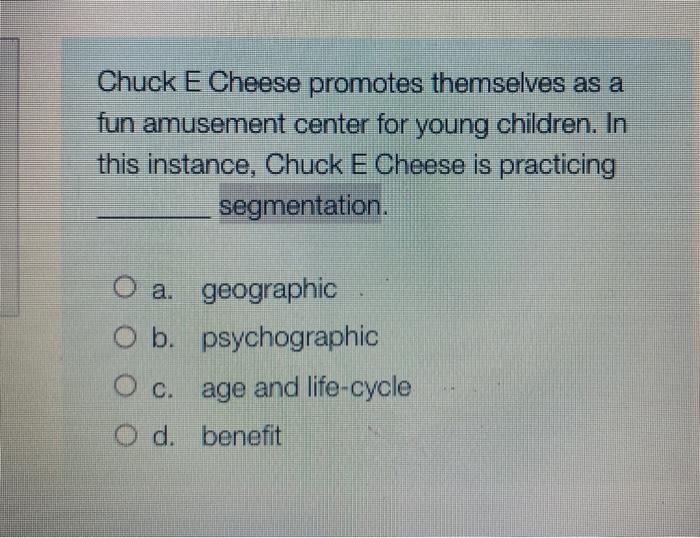 Chuck E Cheese promotes themselves as a fun