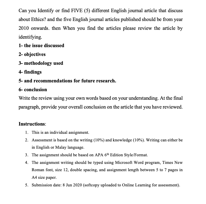 Can you Identify or find FIVE (5) different