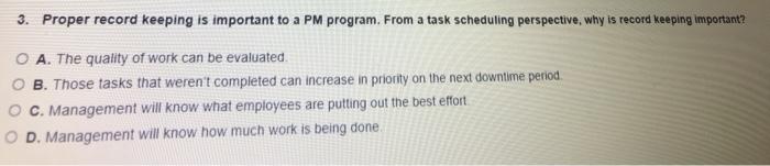 1. If mission-critical equipment fails after a PM