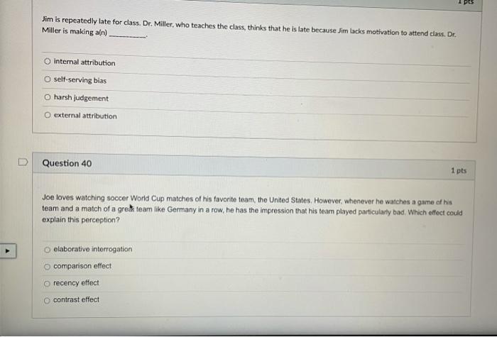 pts Jim is repeatedly late for class. Dr. Miller,