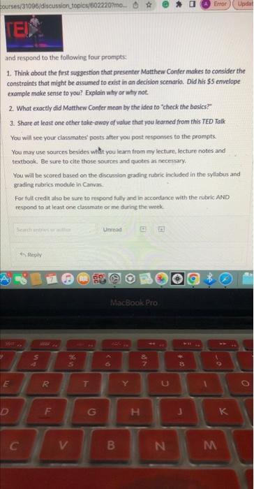 ind respond to the following four prompts: 1.