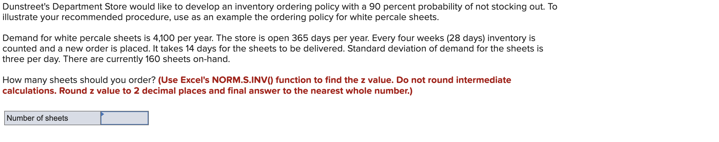 Dunstreet's Department Store would like to