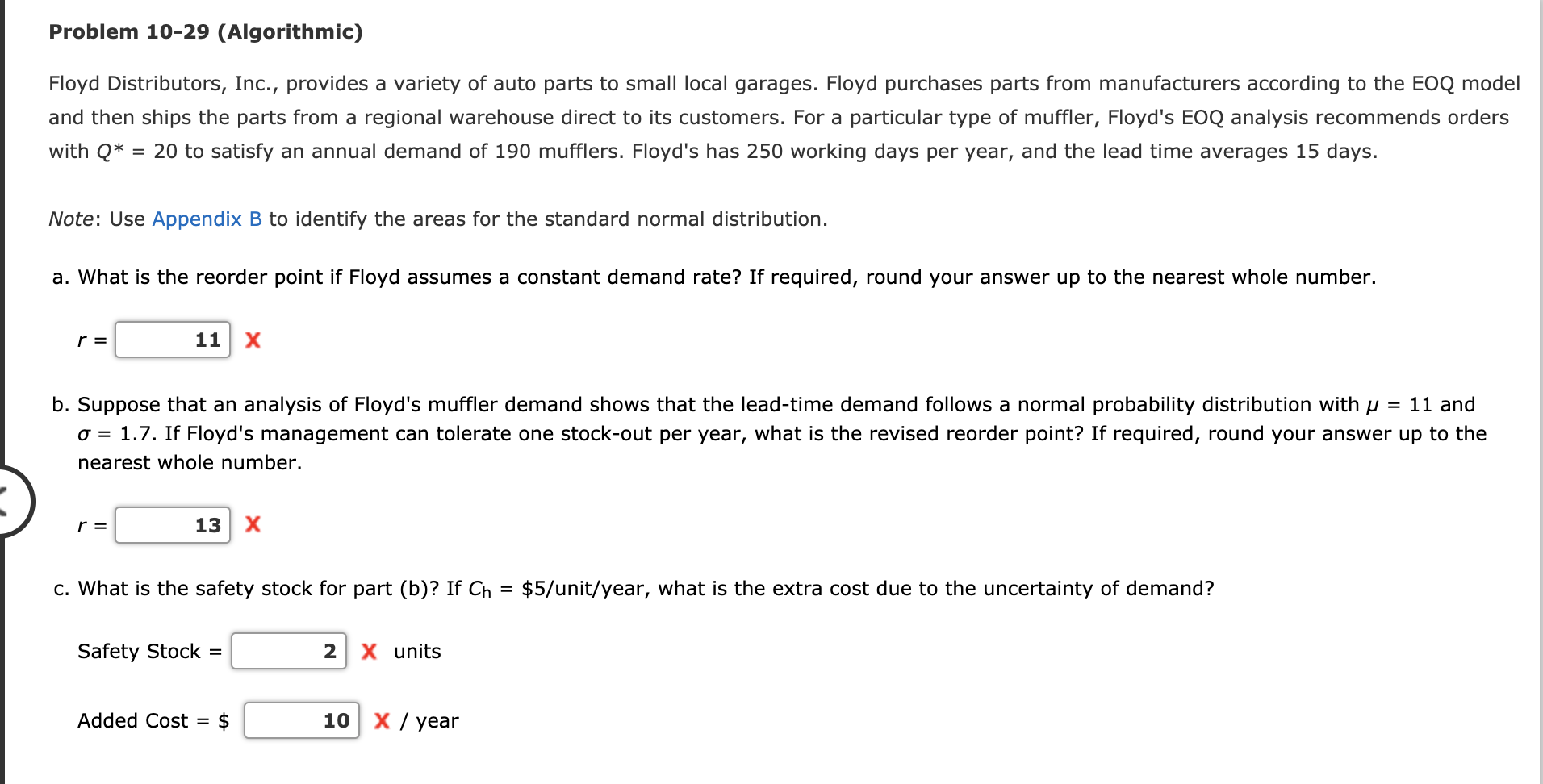 Problem 10-29 (Algorithmic) Floyd Distributors,