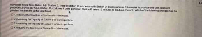 2.5 A process nown from Station A to Station,