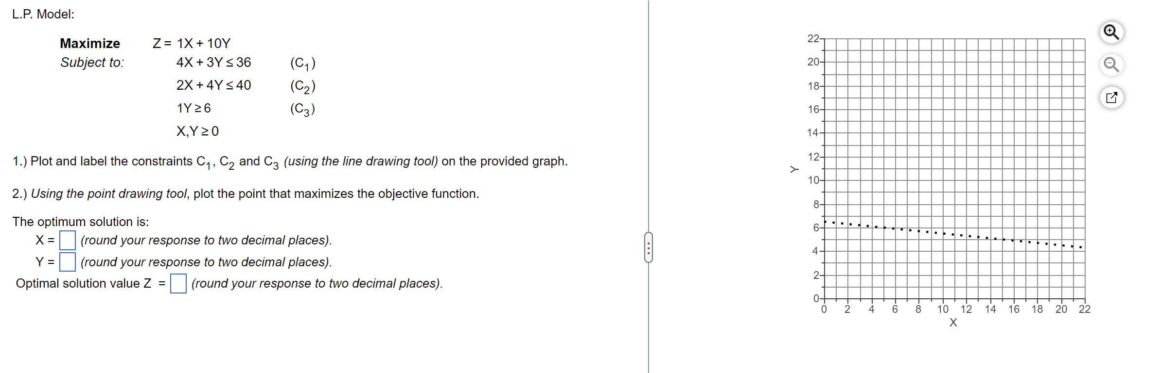 1.) Plot and label the constraints C1,C2 and C3