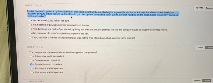 QUESTIONS 1 points Save and Louisa decides to go