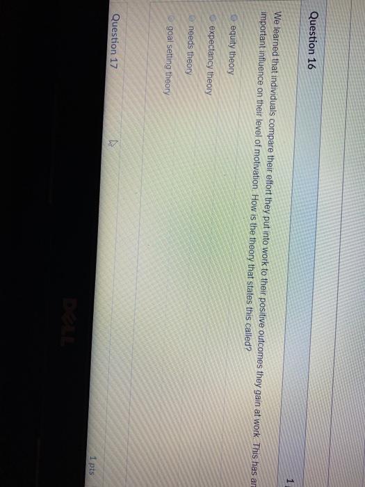 Question 16 1 We learned that individuals compare