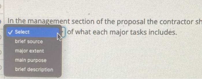 In the management section of the proposal the