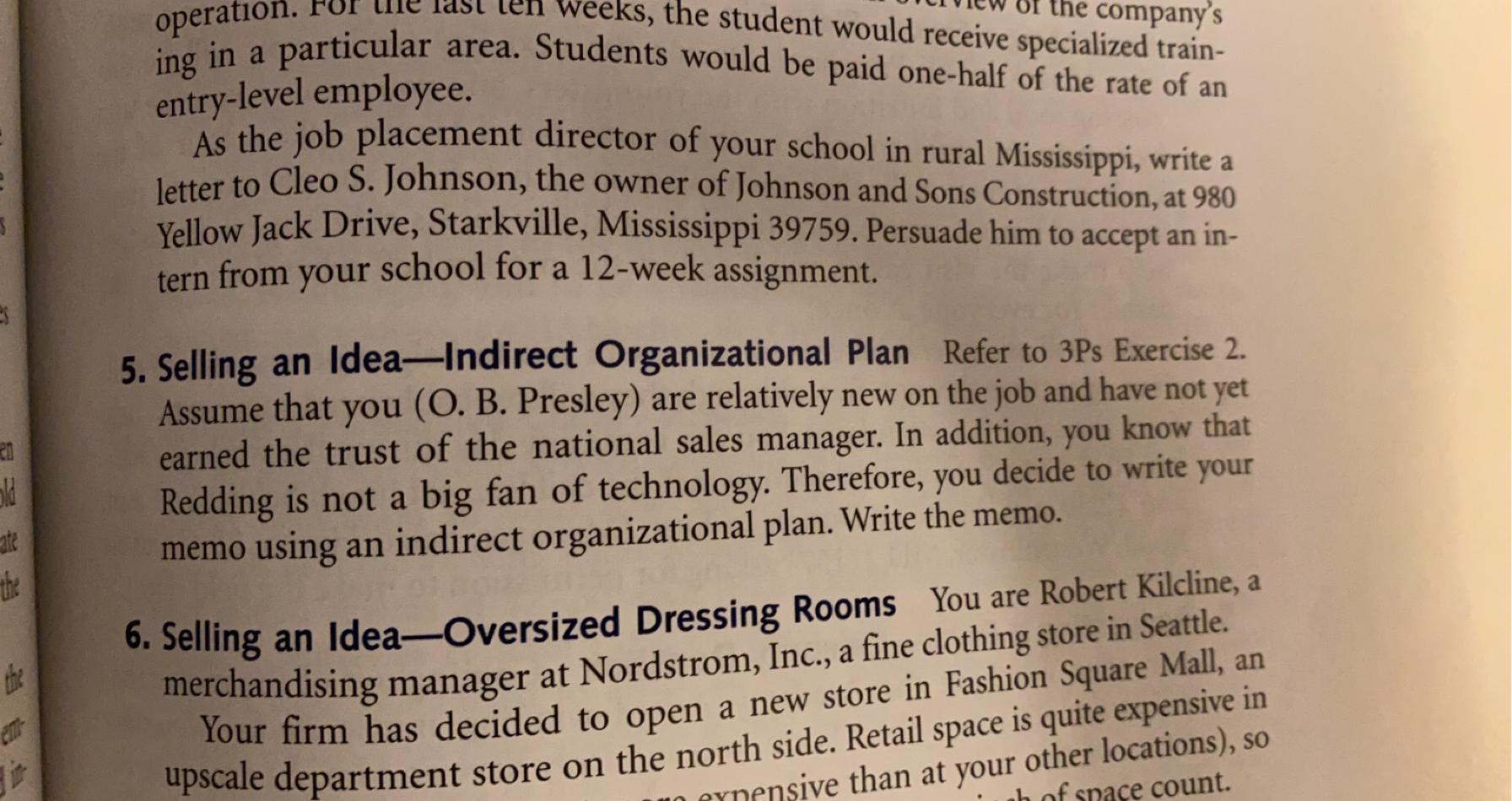 I need help writing the memo for #5 operation.