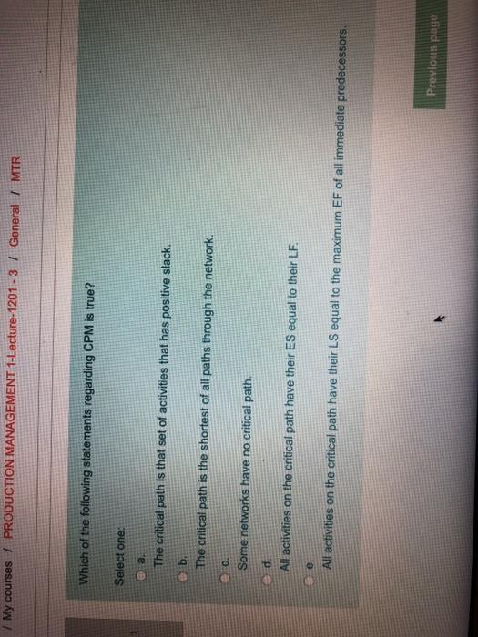 quick My courses / PRODUCTION MANAGEMENT