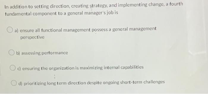 In addition to setting direction, creating