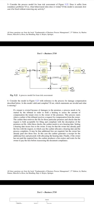 Business Modelling Question 5 &6 BUS 2710
