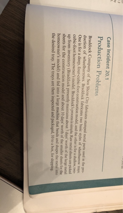 w - Case Incident 20.1 Production Problems