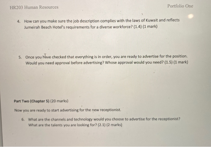 HR203 Human Resources Portfolio One 4. How can