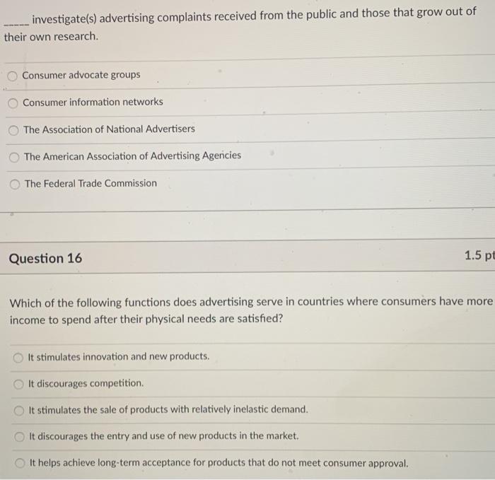 investigate(s) advertising complaints received