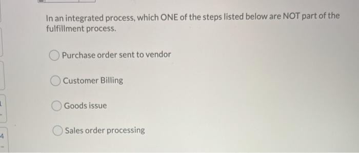 just get me the answers without explanation In an