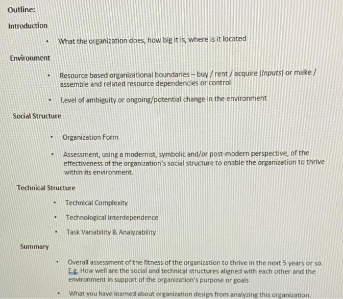 Follow the outline and answer the question in