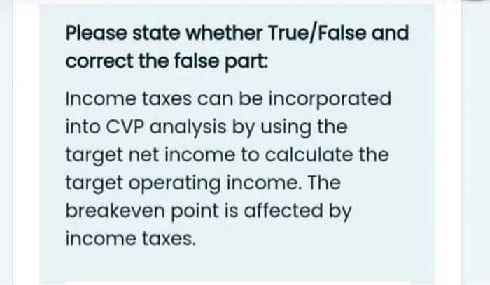 cost accounting question please solve Please
