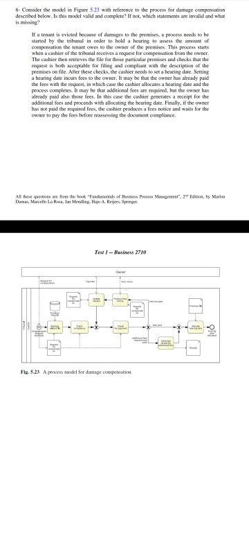 Business Modelling Question 5 &6 BUS 2710