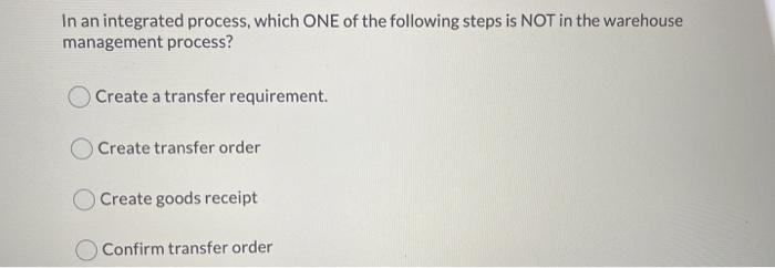 just get me the answers without explanation In an