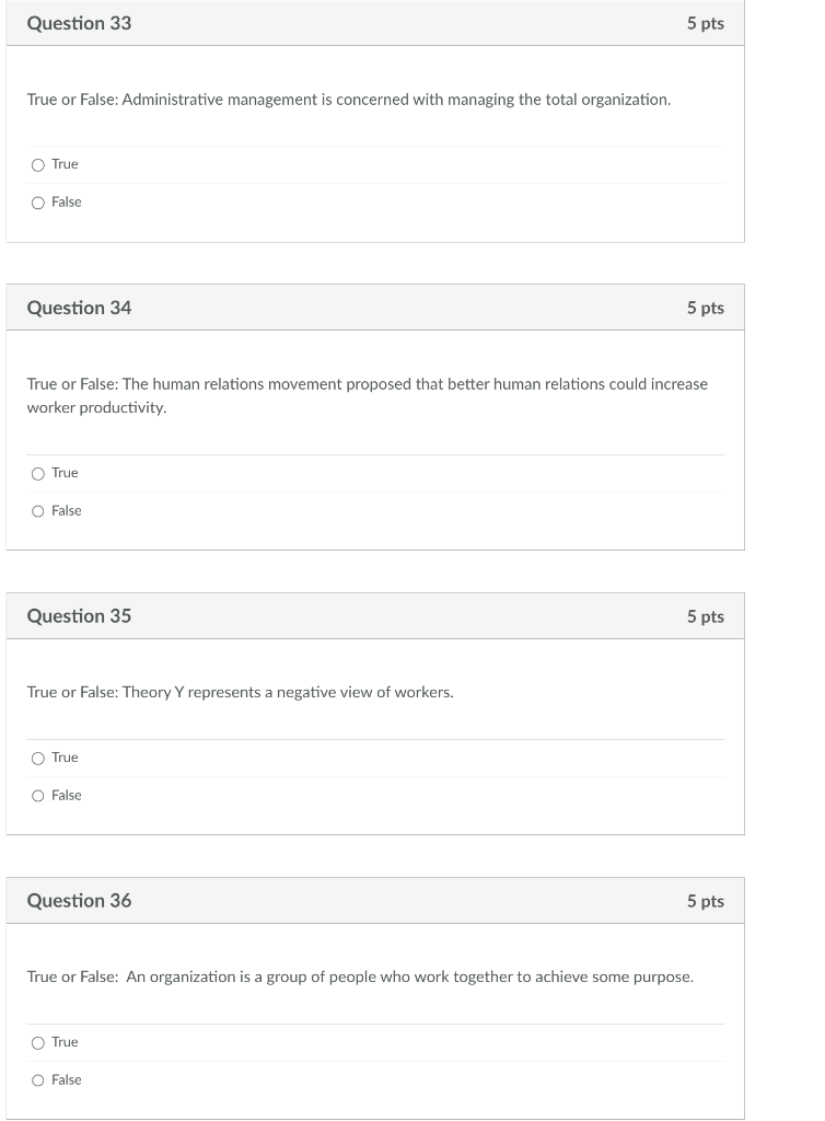 True or False: Administrative management is