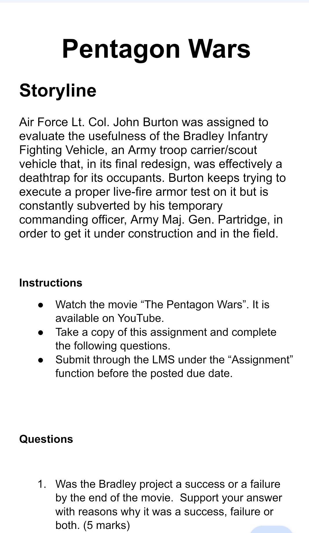 Was the Bradley project a success or a failure by