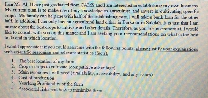 I am Mr. Al, I have just graduated from CAMS and