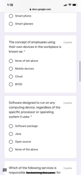 1:18 docs.google.com TY Multiple Choice Quesions
