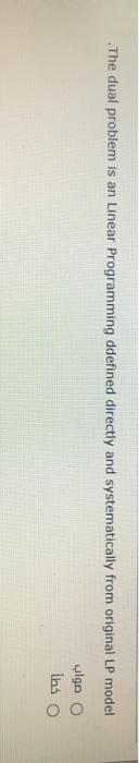 The dual problem is an Linear Programming