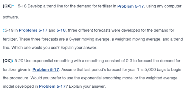 [QX]: 5-17 Data collected on the yearly demand