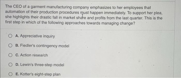 The CEO of a garment manufacturing company