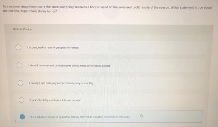 At a national department store the store