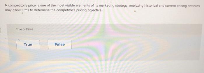 A competitor's price is one of the most visible