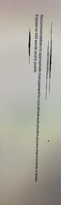 Recommendations to appropriate management for