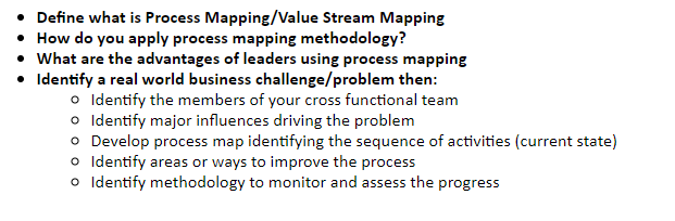 Define what is Process Mapping/Value Stream