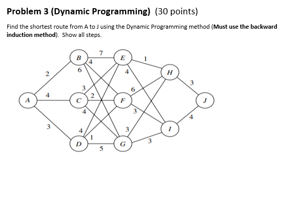 Problem 3 (Dynamic Programming) (30 points) Find