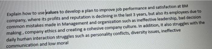 Explain how to use palues to develop a plan to