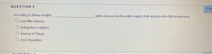 these questions are from a warehouse management
