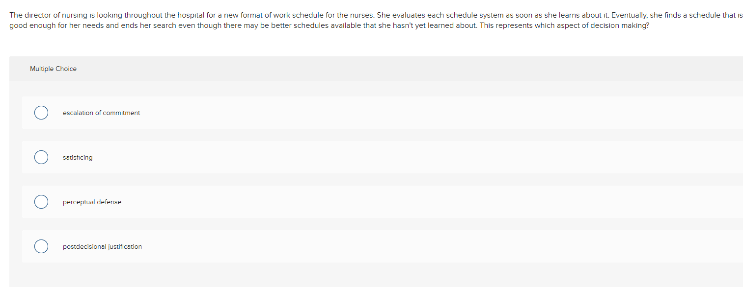 The director of nursing is looking throughout the