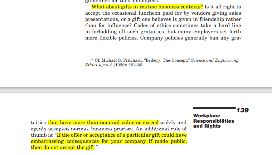 Q.differential between conflict of interest and