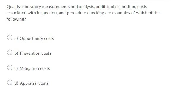 Quality laboratory measurements and analysis,