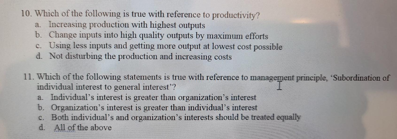 10. Which of the following is true with reference