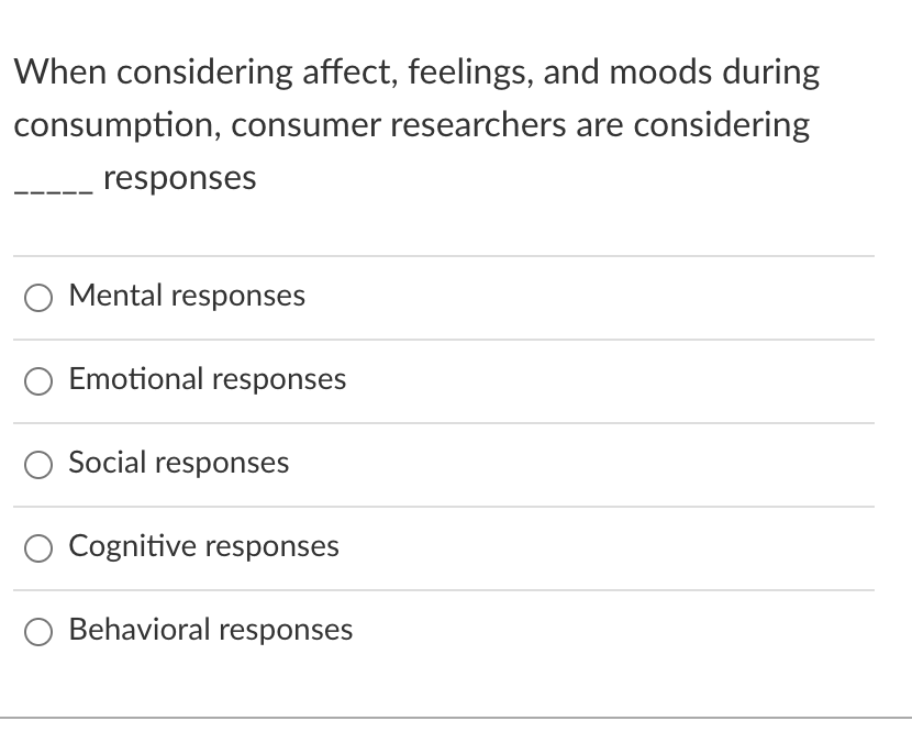 When considering affect, feelings, and moods