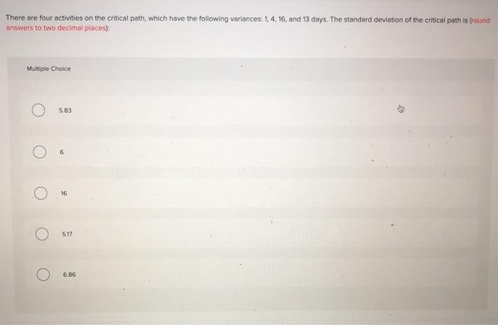 There are four activities on the critical path,