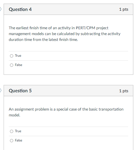 The earliest finish time of an activity in