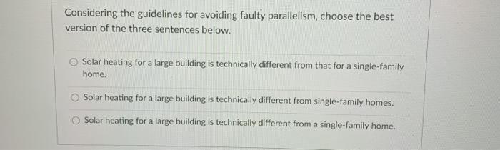 Considering the guidelines for avoiding faulty