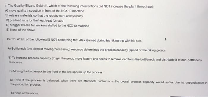 This is based on the book "The Goal" In The Goal