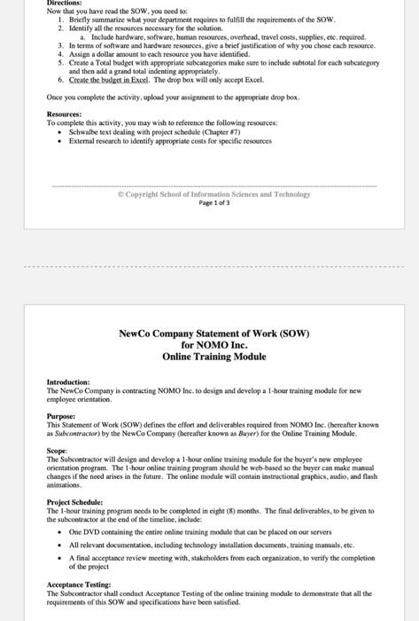 Directions: Now that you have read the Sow you