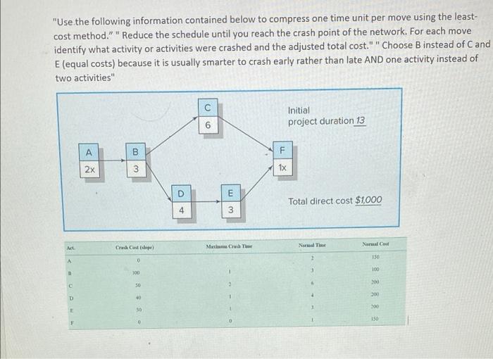 "Use the following information contained below to